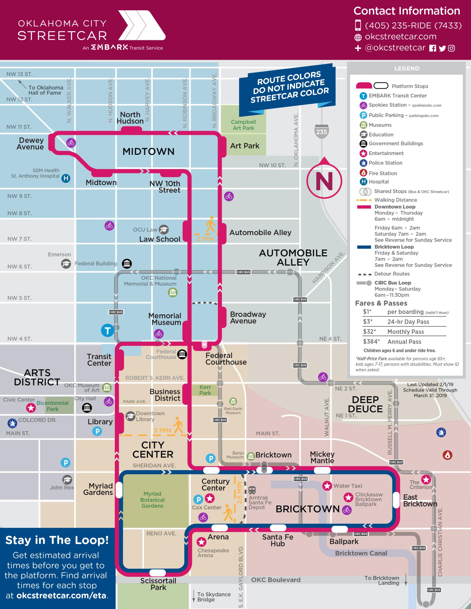 OKC Streetcar Route Map
