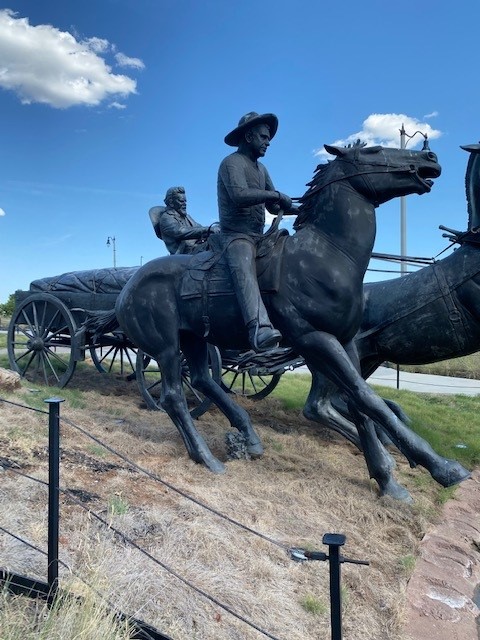 bronze sculpture at Oklahoma Centennial Land Run Monument