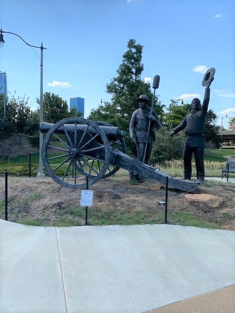 bronze sculpture at Oklahoma Centennial Land Run Monument