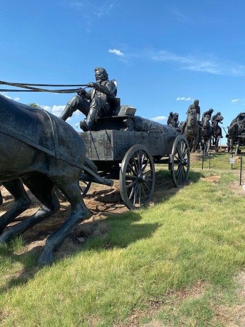 bronze sculpture at Oklahoma Centennial Land Run Monument