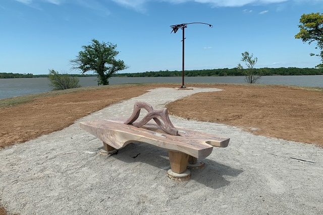 Lake Stanley Draper Respite bench and sculpture