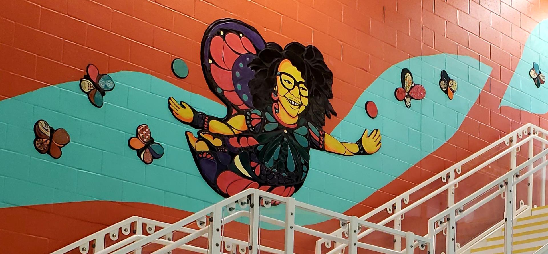mosaic on wall titled Freedom to Dream
