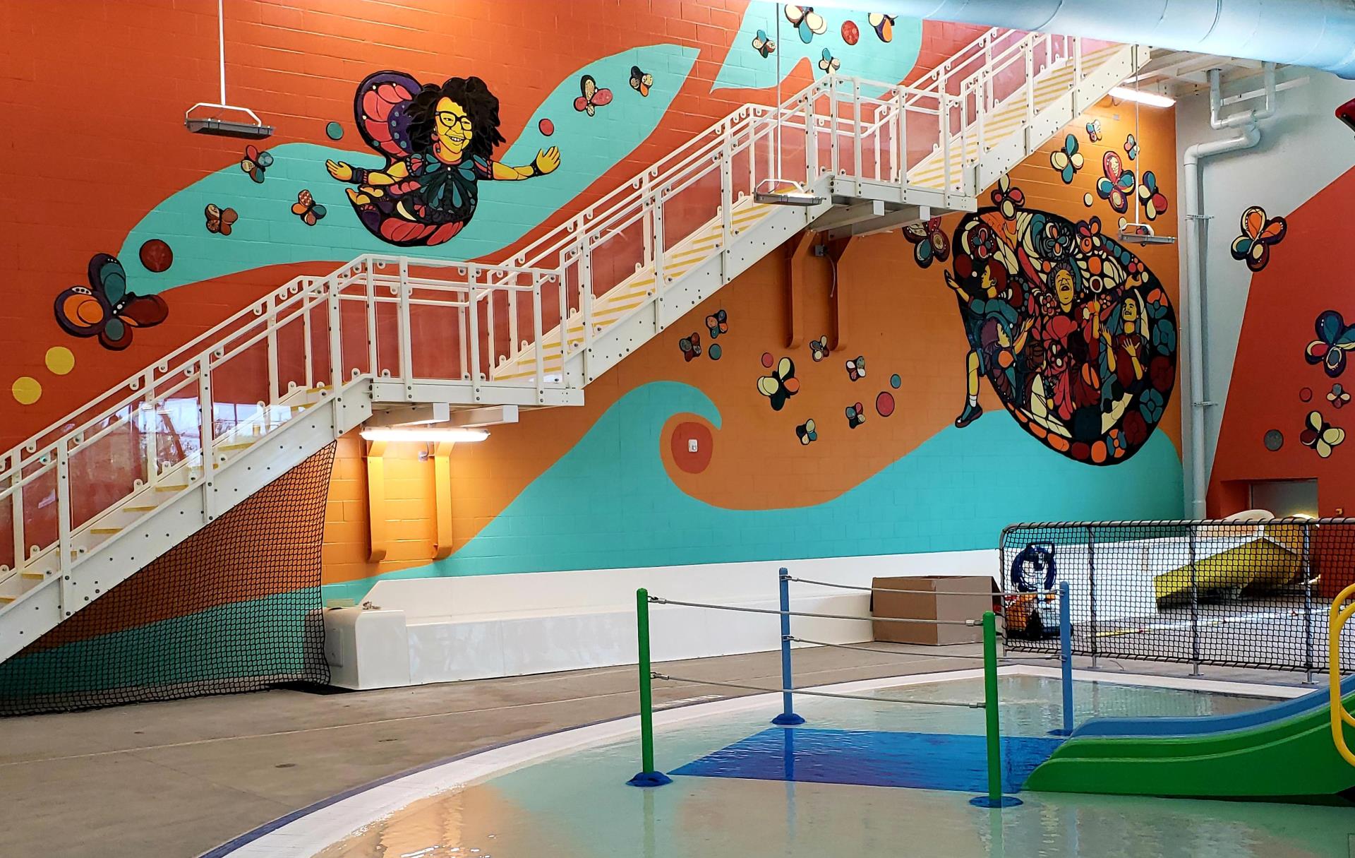 mosaic on wall titled Freedom to Dream