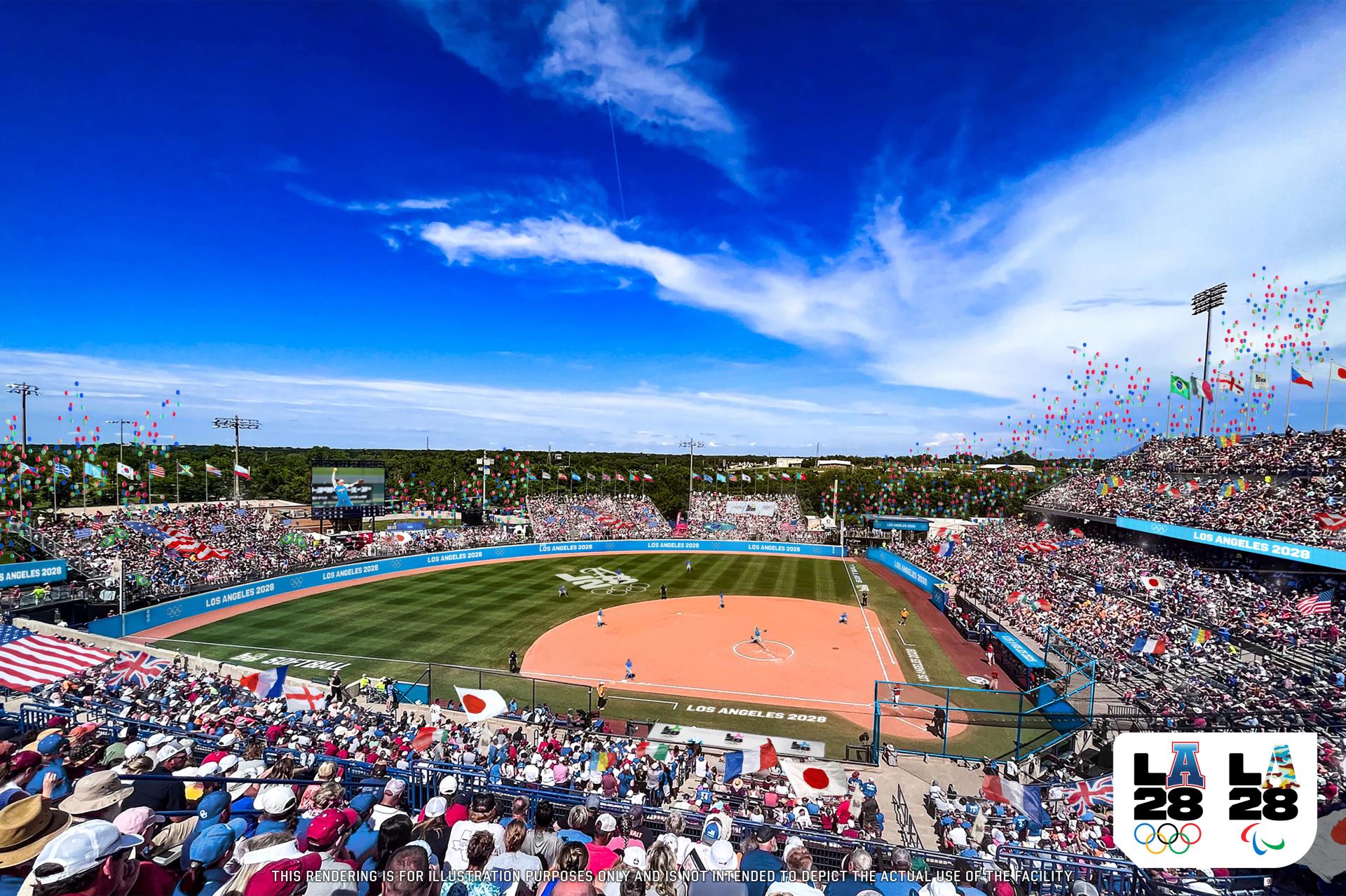 LA28 RENDERING Softball Park in Oklahoma City
