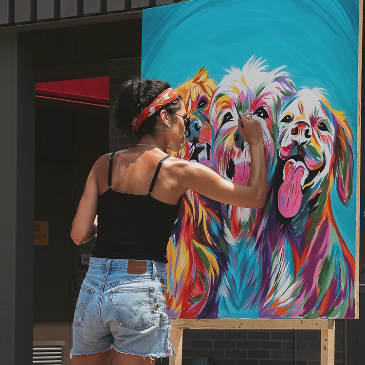 taylor clark painting colorful dogs