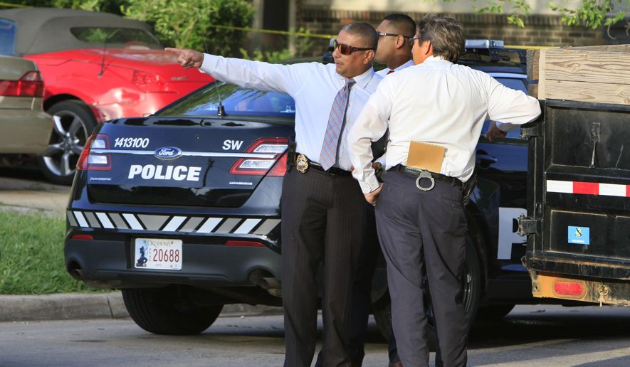 Investigators at a crime scene