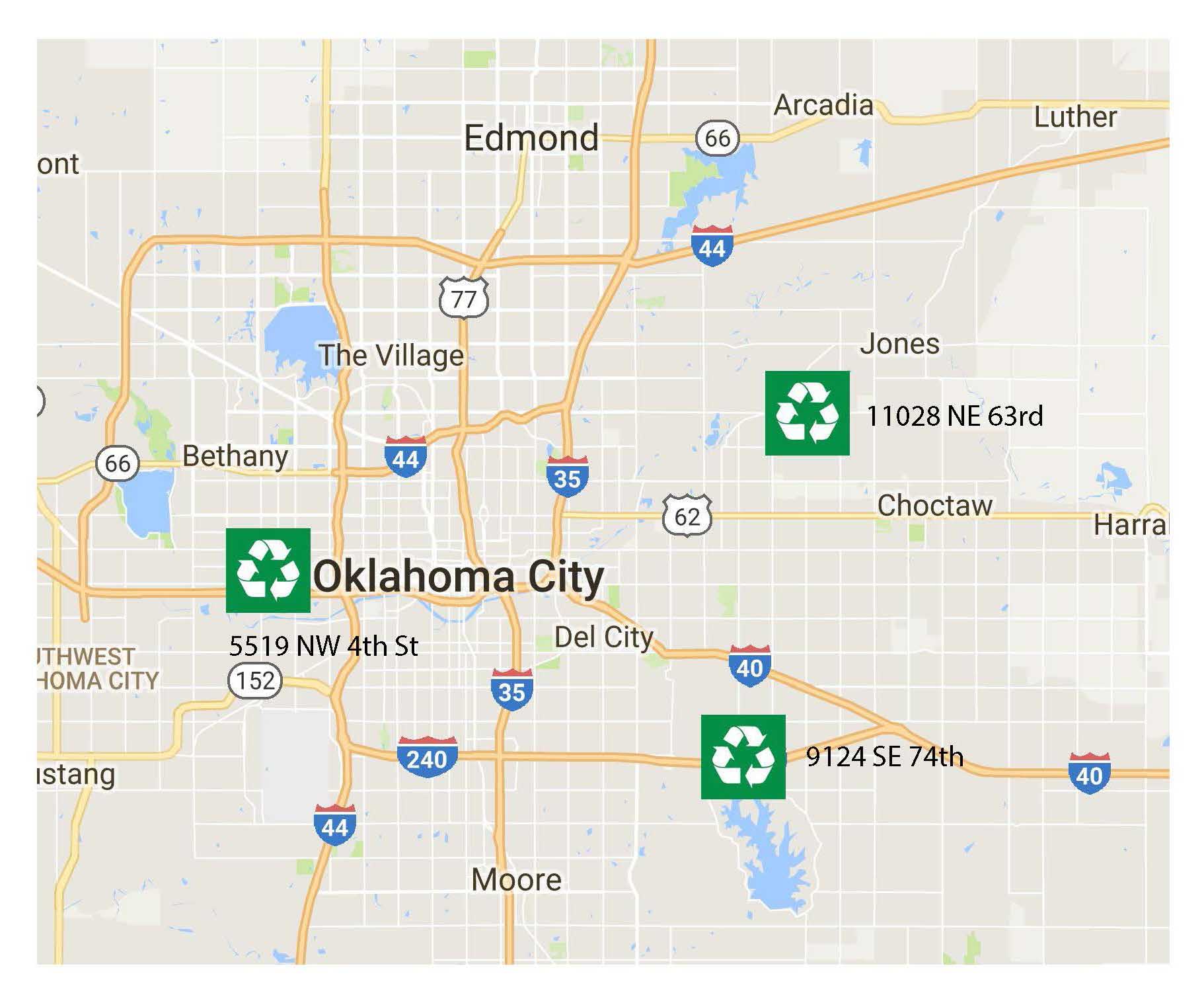 recycling drop-off center map